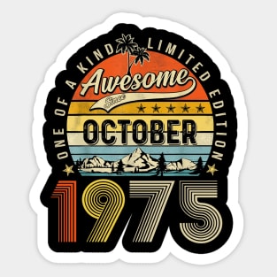 Awesome Since October 1975 Vintage 48th Birthday Sticker